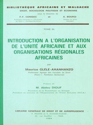 cover image of Introduction à l'organisation de l'unité africaine et aux organisations régionales africaines